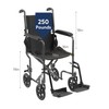 Drive Medical TR39E-SV Lightweight Folding Transport Wheelchair with Swing-Away Footrest,