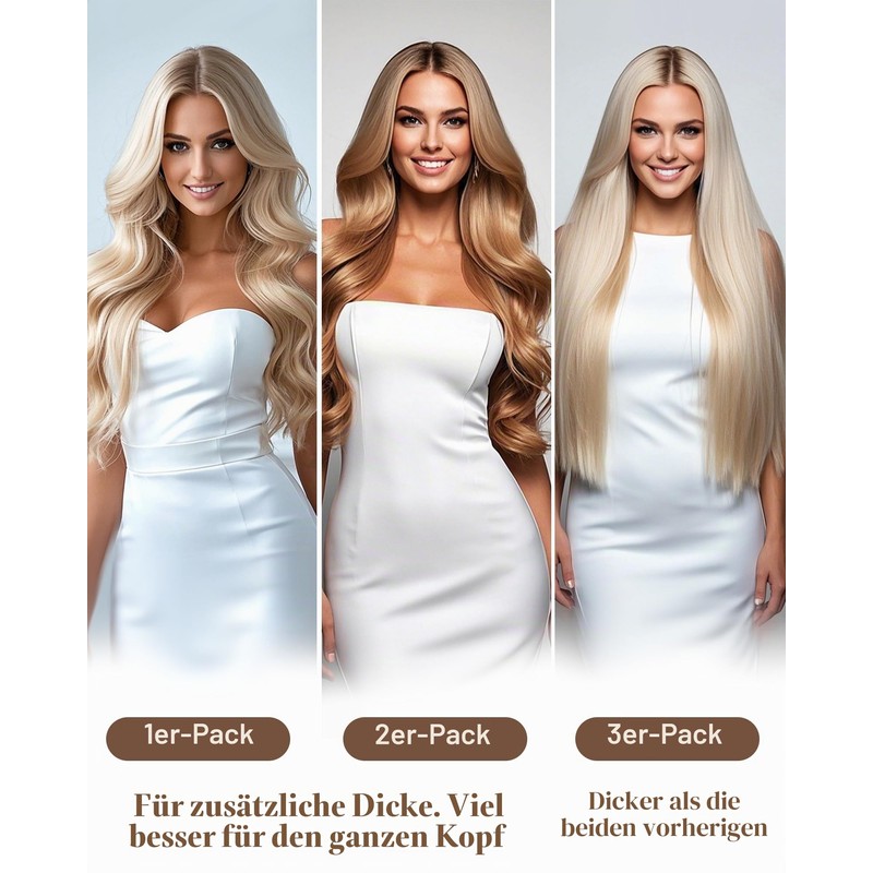 Hetto Weft Real Hair Extensions, Black, 50 cm, 100 g