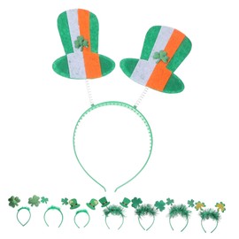 VICASKY 8pcs Shamrock Headband for St Patrick Day Celebration Durable Cloth Materials Unique Irish Design Holiday Accessory for Parties and Gifting
