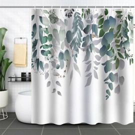 FAIRYGATE Bathroom Curtains Outdoor Garden Shower Curtain Garden Shower Curtains Mould Proof Resistant Decorative Waterproof Polyester Fabric with Hooks B9507