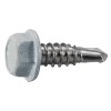 Unbranded #14-13 x 3/4" White 410 Stainless Hex Head Self-Drilling Screws (6 pcs.)