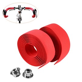 Handlebar Tape Bar Wrap Waterproof Handle Bar Tape Colorful Wrapping Tape 2pcs for Road Bike (Red)