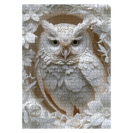 3D Owl Puzzles Paper Cut Art Puzzle 1000 Pieces for Adults, White Bird Jigsaw Puzzle Jungle Animal, Challenging Puzzles Hard Puzzle for Family Decorations