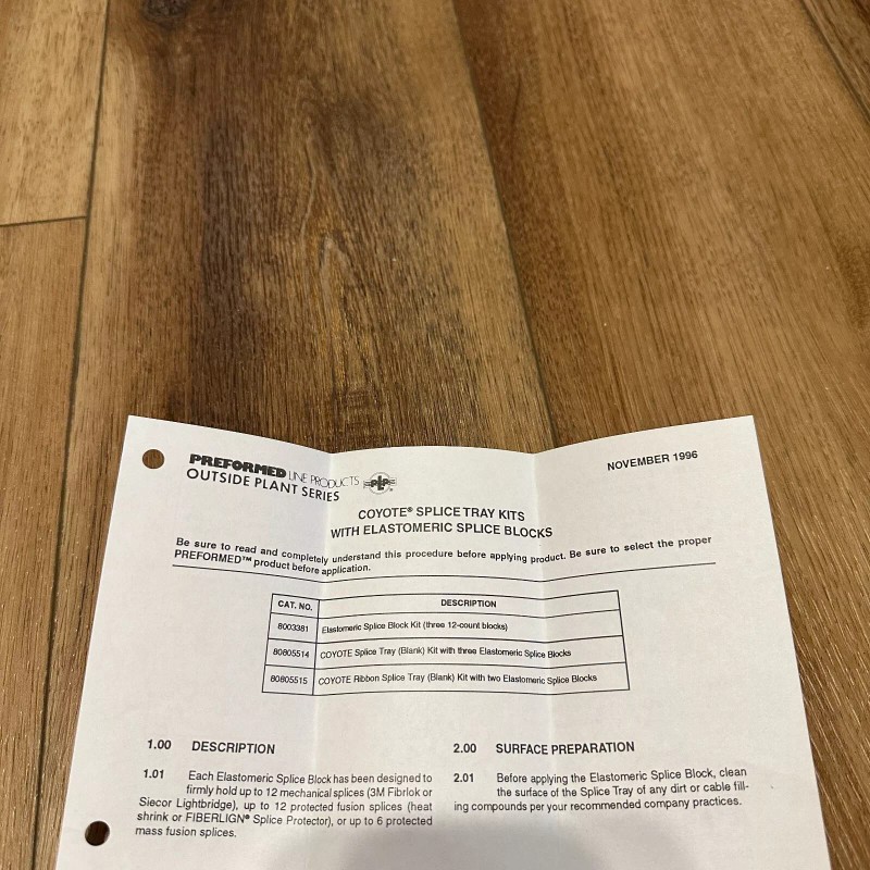 PLP 80805514 COYOTE 36F SPLICE TRAY KIT