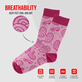 Sillies Socks Heart Pattern Socks - Funny Novelty Unisex Sock Set, Woven Art Socks, Fun Unique Patterns And Designs, Silly Crew Socks Gift