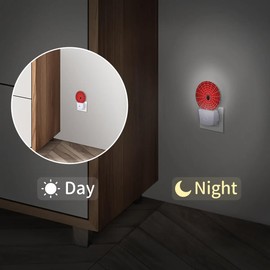 LLCXCSI Plug-in Led Night Light with Auto Dusk to Dawn Sensor for Boys Girls Room Decor, Red Spider Web Wall Lamp Nightlights for Hallway,Bedroom, Kids Room, Kitchen, Stairway, (0.5W, 2 Pack)