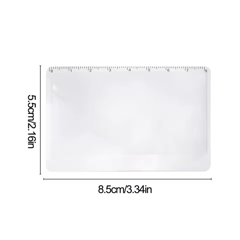 3X Credit Card Magnifier with Ruler, Ultra-Thin PVC Wallet Pocket