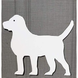 DCentral Medium Size Dog Flexible Screen Magnet Double-Sided. Safety White-Easier to See Day & Night. Decorative. Helps to Stop Walking into Screens, Covers Small tears in Screens W 5.5" x 4.5"