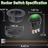 BFXM Round Rocker Switch, 12V Toggle Switch, Waterproof Lighted LED