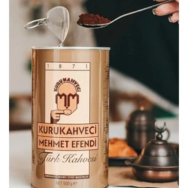 KURUKAHVECI MEHMET EFENDI Turkish Coffee, Arabica Beans, Roasted Ground,Rich Aroma, Fresh, Medium to Heavy-bodied, Original Taste Since 1871 (17.6 OZ / 500 Gr)