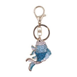 AIBEARTY Crystal Rhinestone Fish Keychain Pretty Cute Marine Animal Goldfish Keyring Women Bag Hanging Pendant Charm
