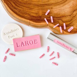 LissieLou AlphaBakes Font 1 Large Stamp Tiles Letters on a Bar - Uppercase