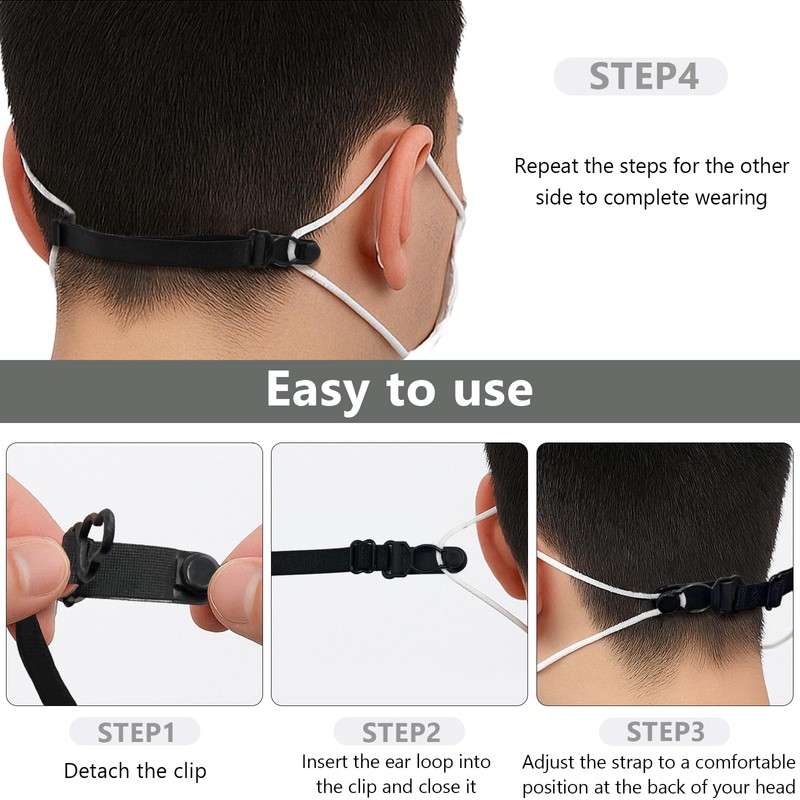 Mask Ear Saver Straps Set of 12 – Adjustable Face