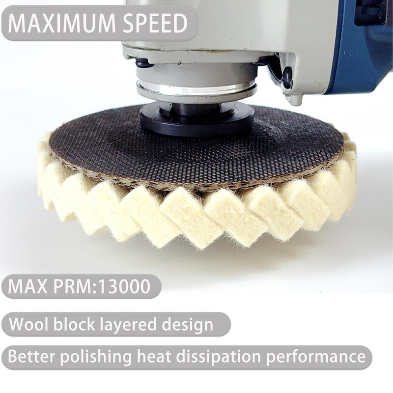 VZLQZJMKY 5 Pcs Wool Felt Flap Polishing Disc and Compound
