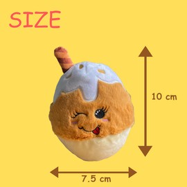 PETIVORE Interactive Chewing Squeaky Egg Toys Dessert Thai Tea Plushie for Heavy Chewer Dog - Small and Medium Breed