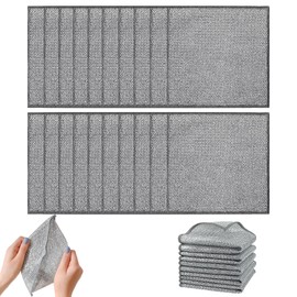 GZGRYTRC 20PCS Dish Cloths, Double Layer Dishwashing Cloths, Multipurpose Cleaning Rags for Kitchen, Bathroom, Car, Non Scratch Reusable Dishcloths, 20x20cm