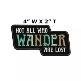 Athena Brands Not All Those Who Wander Are Lost Patch - Iron On - Biker Aussie Embroidered