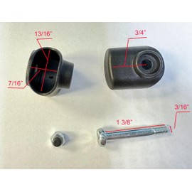 Generic 2 Sets Ends Truss Bars Connectors Compatible with Academy 10 ft x 10 ft One Push Straight Leg Canopy Connector Repair Replacement Parts, Black