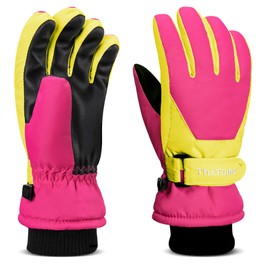 ThxToms Ski Gloves, Kids' Ski Gloves, Snow Gloves, Waterproof Gloves, Winter Gloves, Thick, Thermal, Waterproof, Cold Protection, Windproof, Anti-Slip, Playing in Snow, Biking, Skiing, Snowboarding,