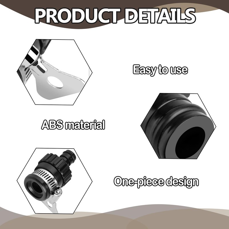 Huybaa Universal Tap Adapter, Garden Hose Coupling, Rubber Connector with