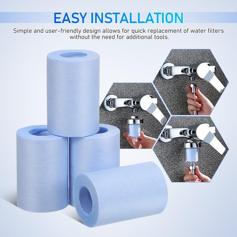 Luxshiny Pack of 20 Shower Filters Cotton Universal Water Filter