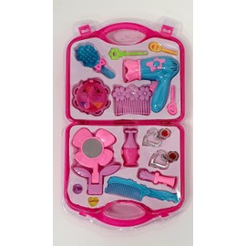 ADEPTNA 15pcs Little Girl Play Makeup Fashion Beauty Set-Pretend Salon Beauty Dress Up Toy for Kids Children and It Can Be an Ideal Xmas Birthday Gift