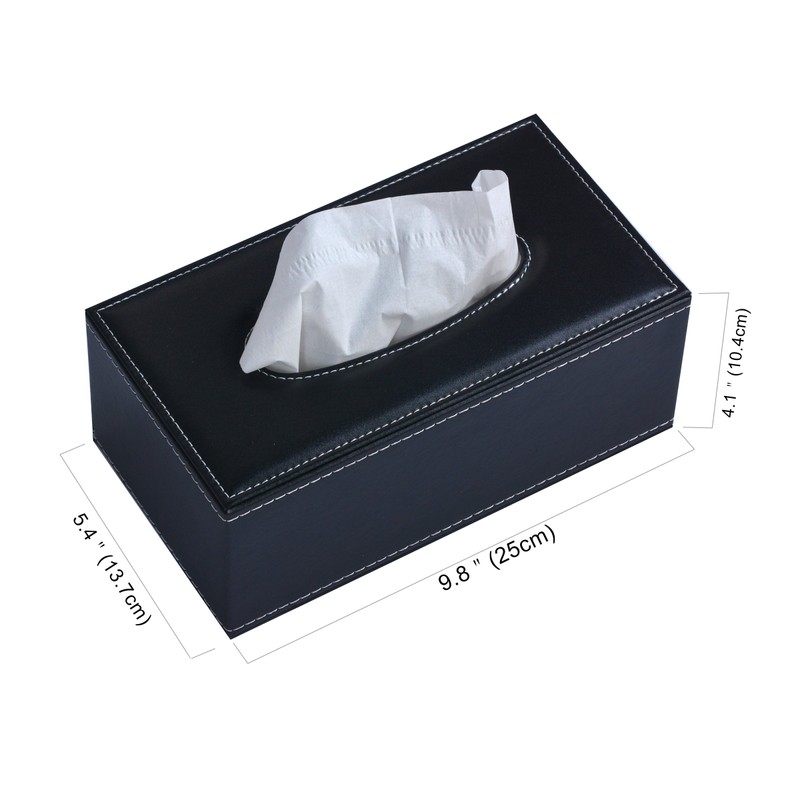Oymlclivisa Leather Tissue Box Holder Black Tissue Holder for Home