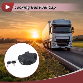 HEROFFIX Truck Locking Gas Cap for Volvo FM7 FM9 FM10 FM12 FM13 Locking Fuel Tank Cap with 2 Keys and Sling No.1189577 Black Silver Tone