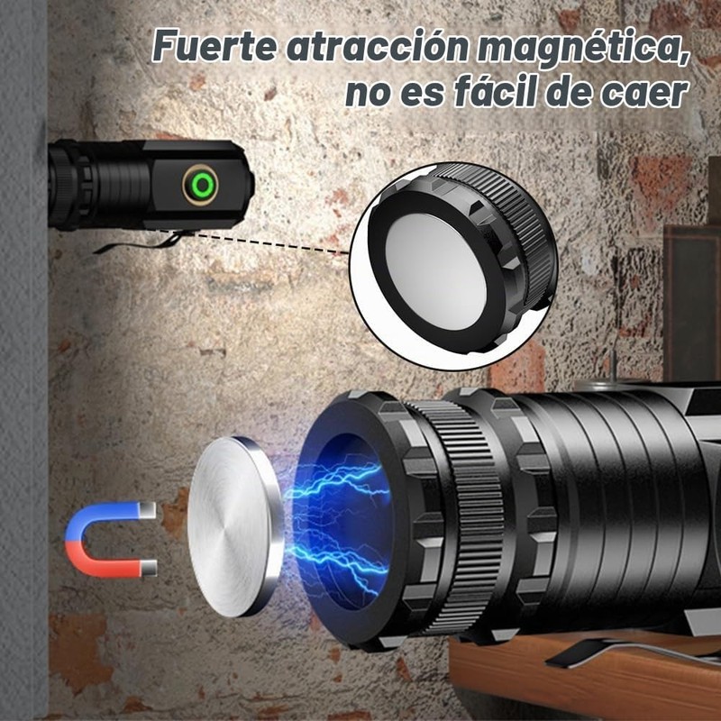 Mini Linterna Súper Potente, Clip Tipo Bolígrafo Multifuncional con 3