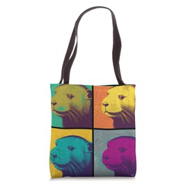 Mink Pop Art Design Illustration Colorful Animal Women Men Tote Bag