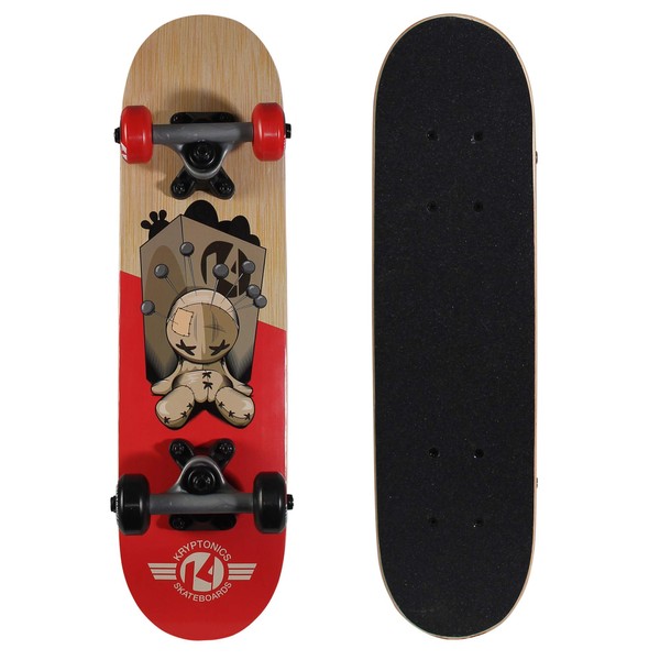 Kryptonics Locker Board 22 Inch Complete Skateboard - Pin-Head, Red