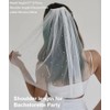 ELAWBTY 1 Tier Pearl Fingertip Length Wedding Bridal Veil With