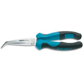Hazet 1841B-33 bent 45-degree chrome-plated Snipe nose pliers, 7.87"