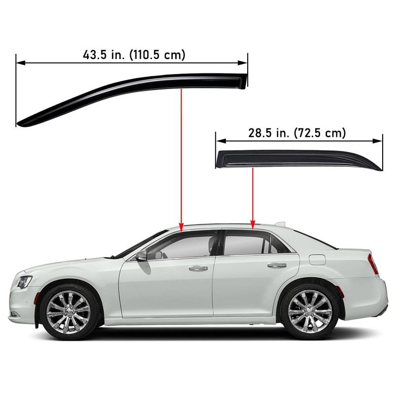 Lightronic Extra Durable Outside-Mount Auto Vent Window Visor, Fits 2011-2023