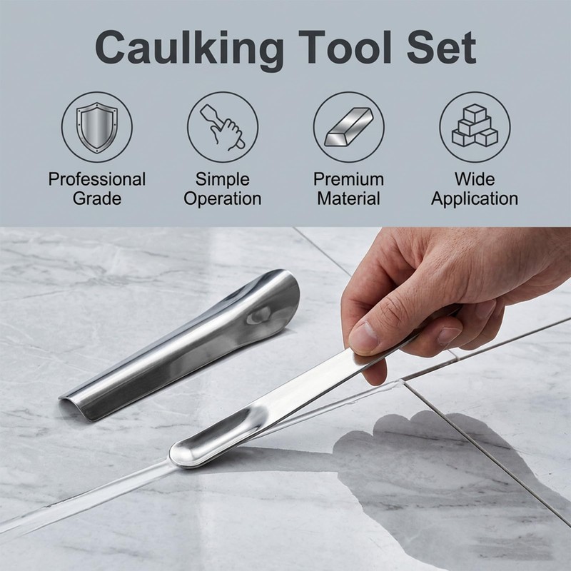 2 Pack Caulking Tool Kit, Metal Caulk Remover & Grout