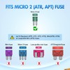 Nilight 105PCS Micro2 Fuse ATR APT Car Blade Fuses Assortment