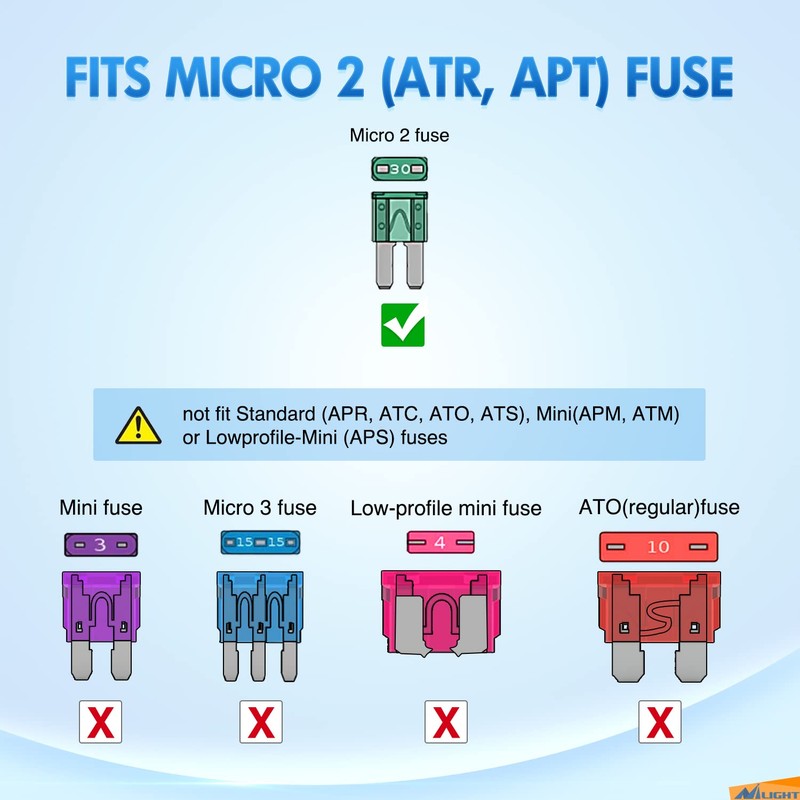 Nilight 105PCS Micro2 Fuse ATR APT Car Blade Fuses Assortment