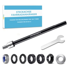 WildKids Thru Axle Adapter M12 for Bicycle Trailer Coupling, Bicycle Thru Axle Adapter, Bicycle Thru Axle, Adjustable Shaft Length