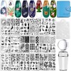 Biutee 15 Sets Nail Stamp Plates, Nail Print Iron Plates,