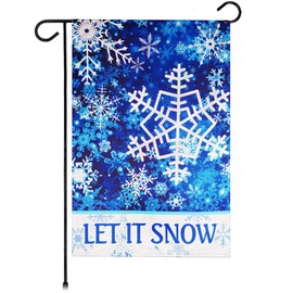 G128 Garden Flag Christmas Decoration Let It Snow Snowflakes 12"x18"