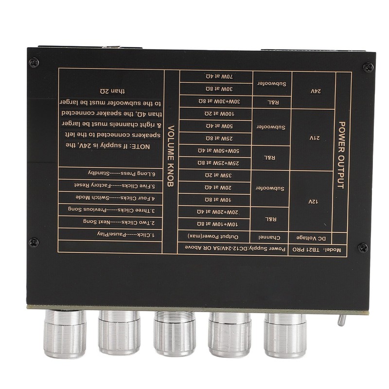 2.1 Channel Bluetooth Power Amplifier Board 50Wx2 Plus 100W Interference