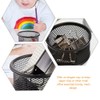 Galepromot 1Pc Black Metal Paper Clip Holder Mesh Paperclip Bowl
