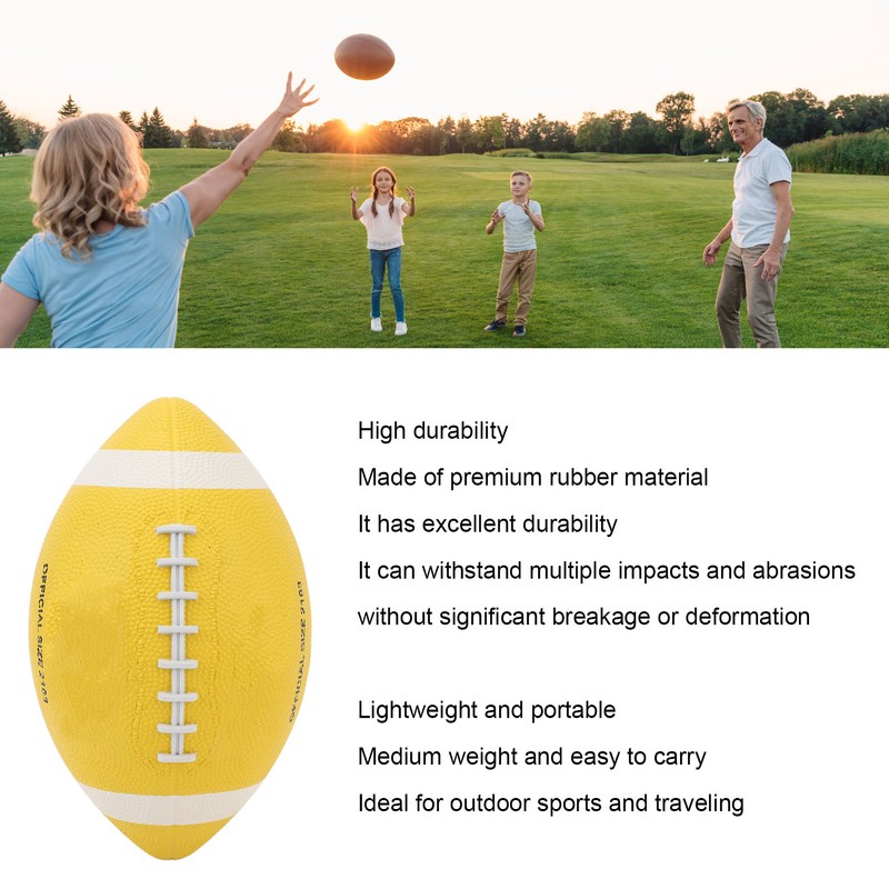 Rugby Ball Professional Size 3 Rubber Lightweight Portable High Elasticity