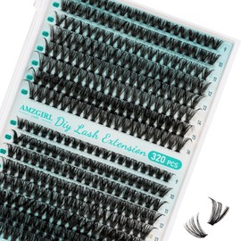 Lash Clusters Wispy 320PCS Eyelash Extension 40D 50D Cluster Lashes Individual Lashes DIY Lash Extension Natural Look Cluster Eyelash Extensions Soft False Eyelashes at Home for Beginners(D-Mix9-16mm)