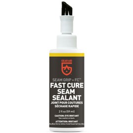 GEAR AID Seam Grip FC Fast Cure Sealant for Sealing Seams on Tents, Rainflies, Shelters, Awnings, Tarps and Pop-ups Made of Nylon, Vinyl, Clear, 2 fl oz