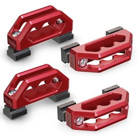 RENO Bed Rail Cleats, Tie Down Anchors for Cargo Trailer Compatible with Tacoma Tundra Gladiator Pickup Truck, Replaces PT278-35160/35111/35112/35100-S1/35050-S1 PT785-35050-S1 (Aluminum, Red, 4PCS)