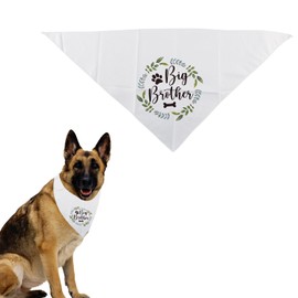 Tabanzhe Pet Dog Bandana-White Triangle Dog Scarf Cotton Big Brother Plant Puppy Cat Scarf Bibs Accessories for Small Medium Dogs Pets Birthday Party Gifts Supplies