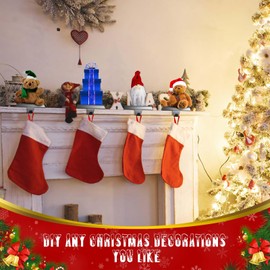 Zhengmy 20 Pcs Christmas Stocking Holders for Mantle Weighted Stocking Holder Fireplace Stocking Hangers for Xmas Holiday Party Decoration (Black)