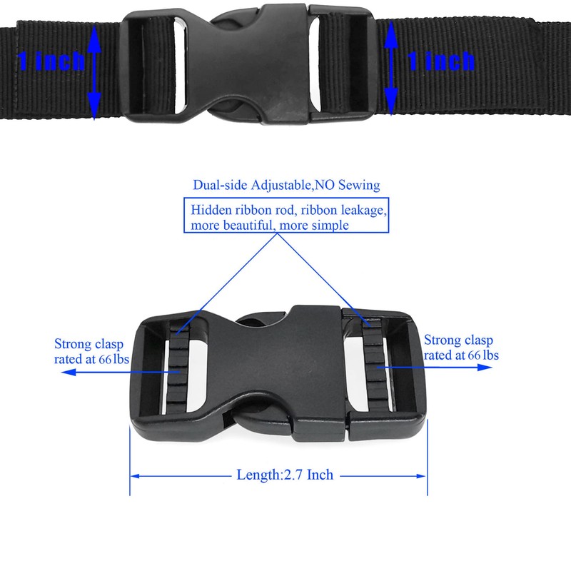 Buckle 1" Wide Inside, Quick Side Release Buckle for 1