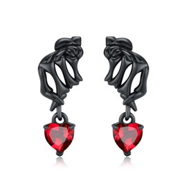 ZIPPICE Skull Earrings Women's Earrings Silver 925 Birthstone Stud Earrings for Women Girls Heart Stud Earrings Skeleton Hand Earrings Skull Gifts Gothic Jewellery for Women, Sterling Silver